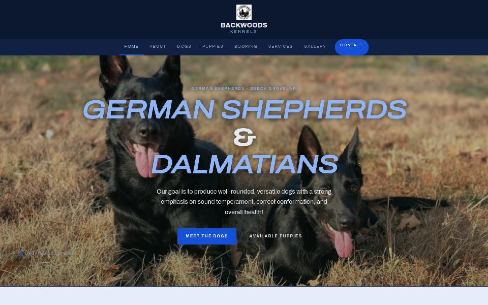 Backwoods Kennels homepage: working line German Shepherd breeder