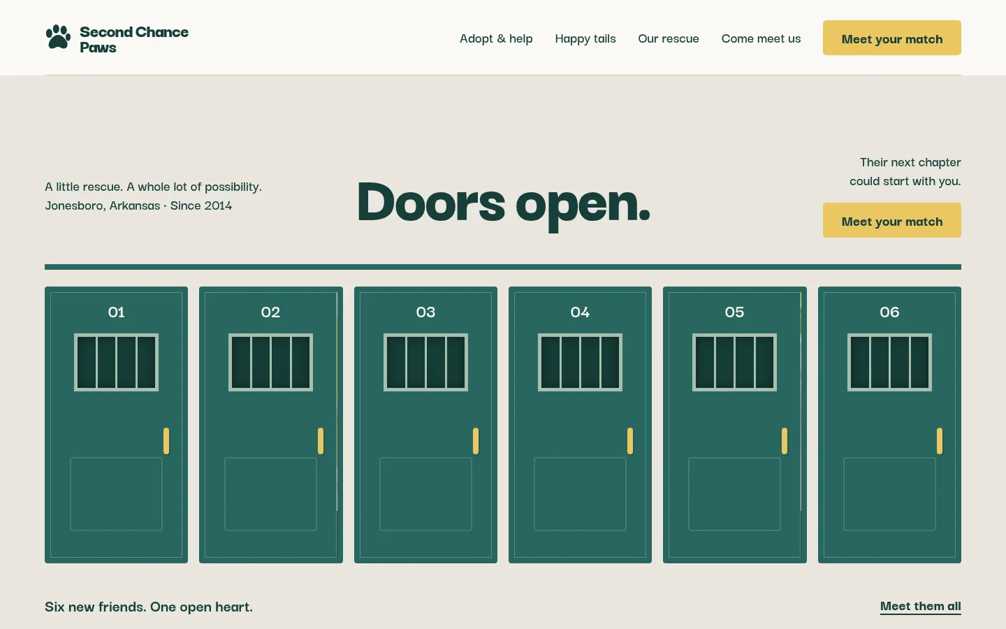 Second Chance Paws website preview