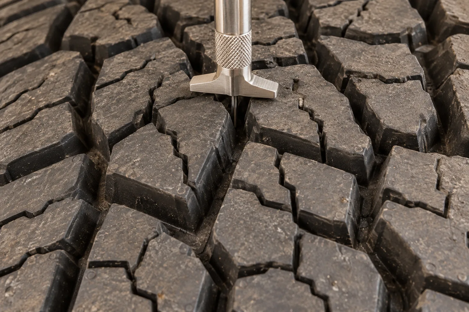 Tire showing sound tread