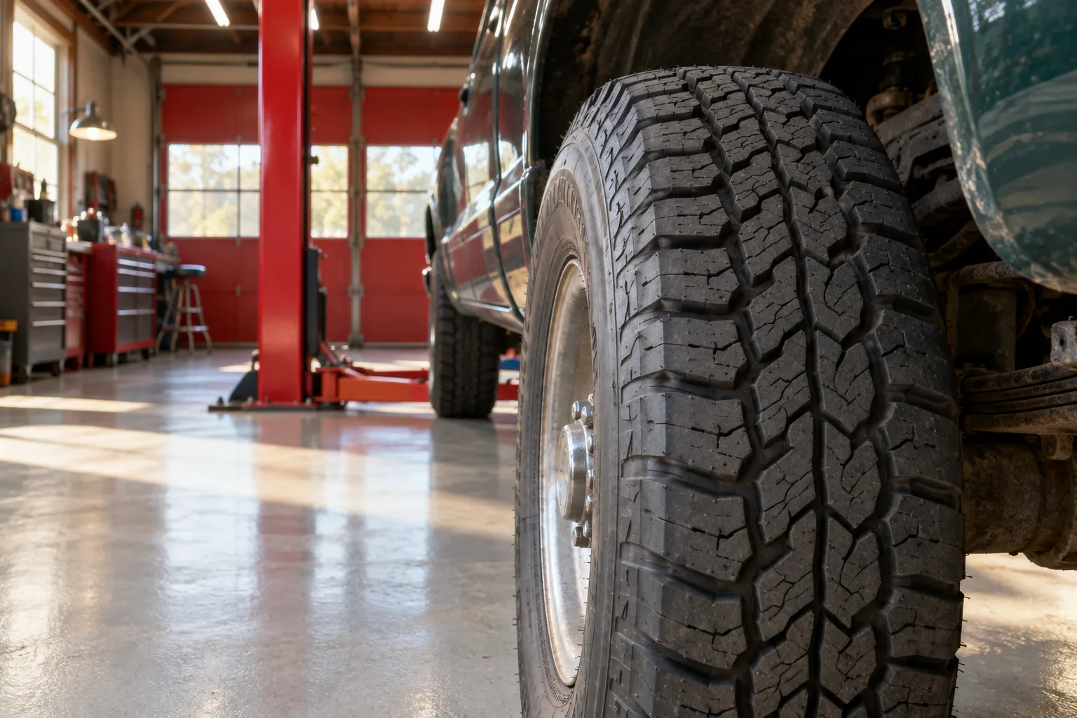 Tire wear checked before your next long drive.