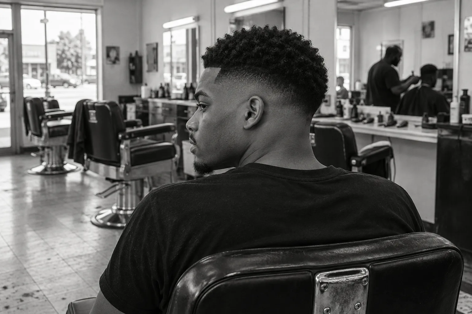 High fade, tight curls