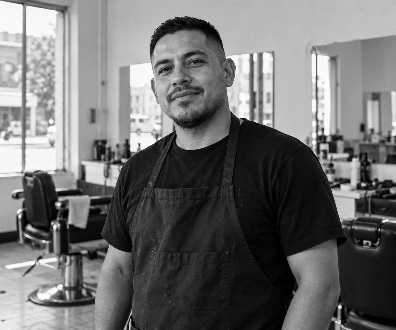 Luis Navarro, barber at Union