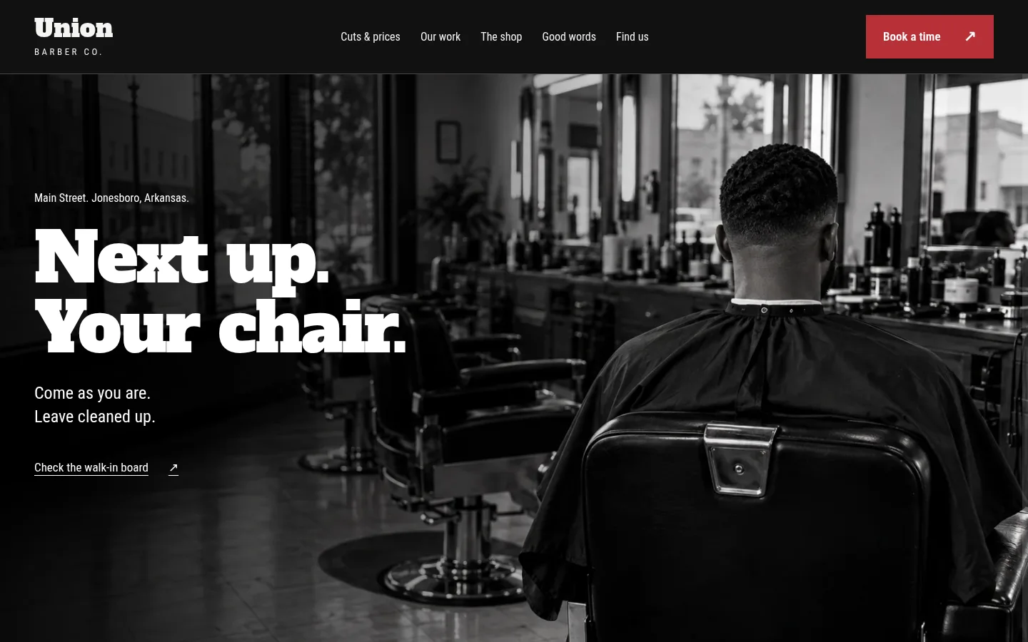 Union Barber Co. website preview