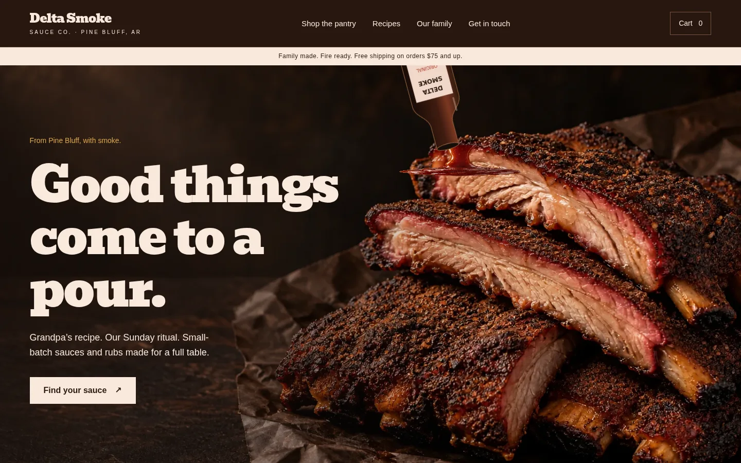 Delta Smoke Sauce Co. website preview