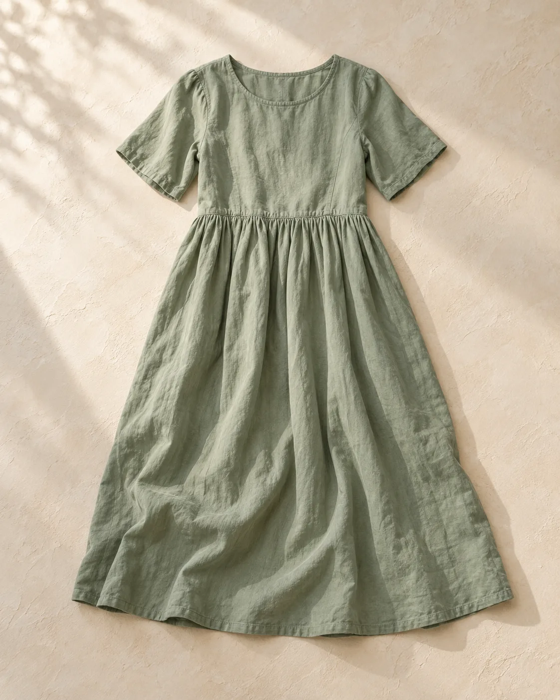 A sharp peek of the sage dress fabric
