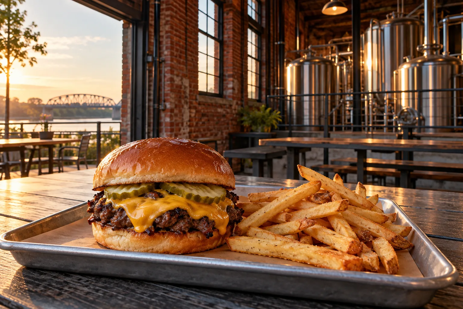 Rail Stop Grill meal on the patio