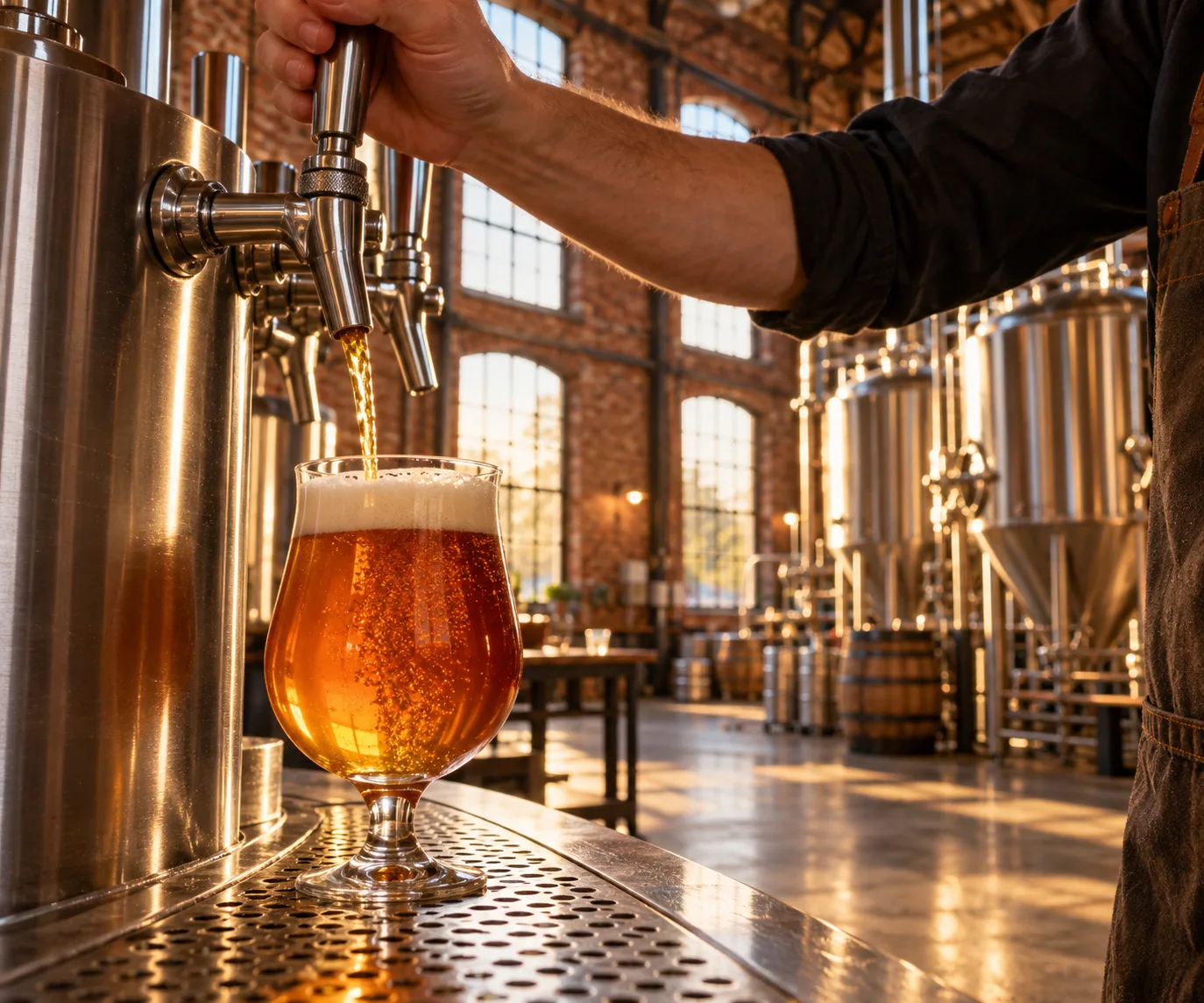 Pour in the brewery