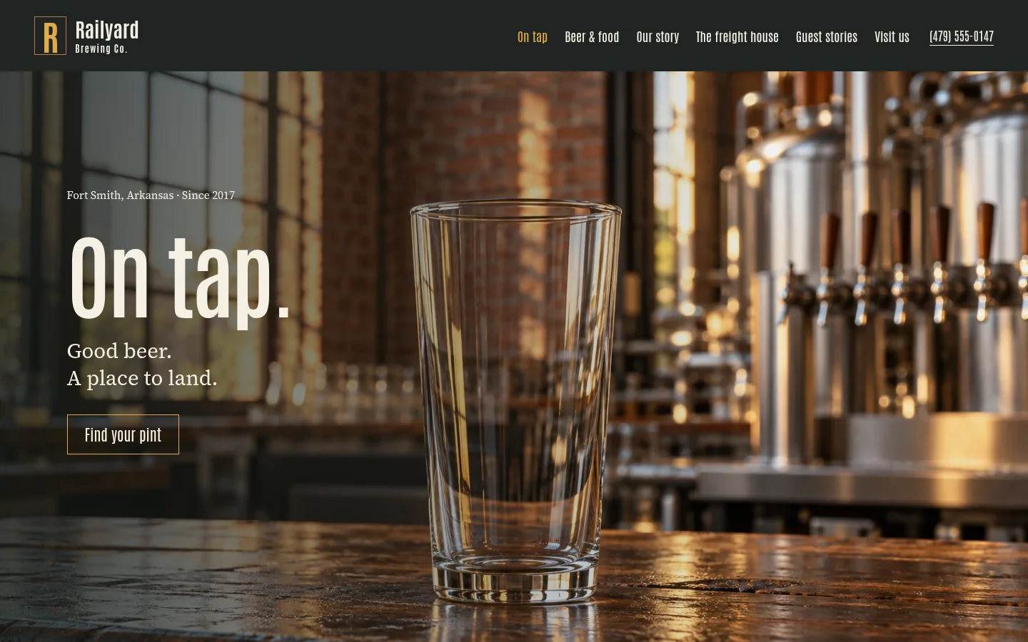 Railyard Brewing Co. website preview
