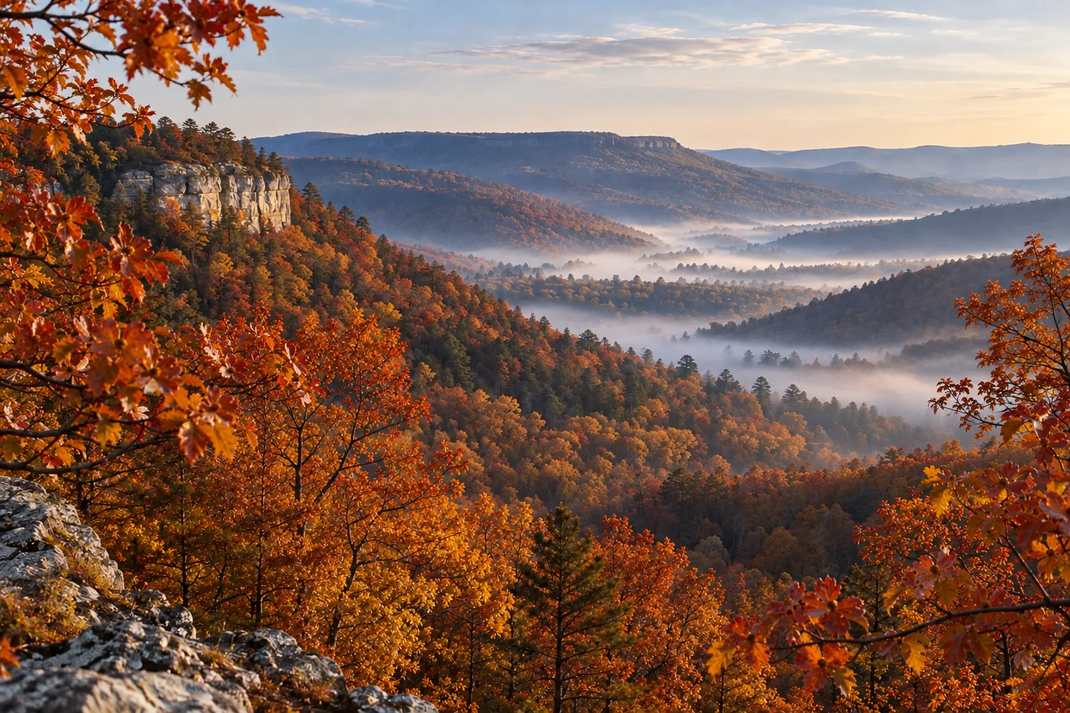 Autumn over the Ozark ridge