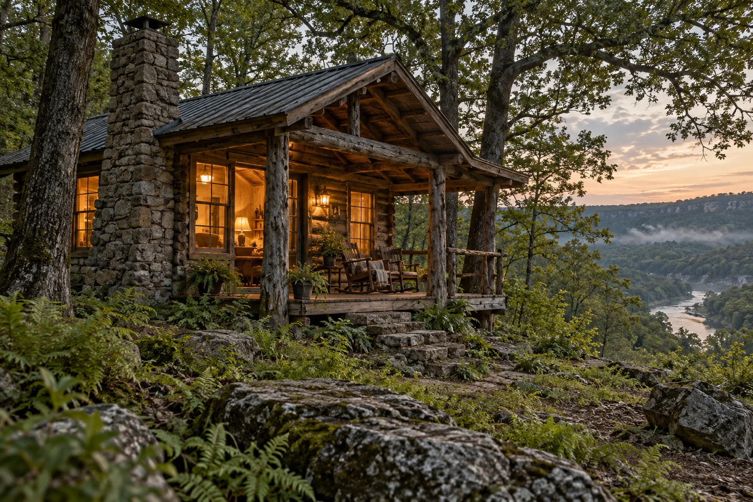 Fern cabin among the trees
