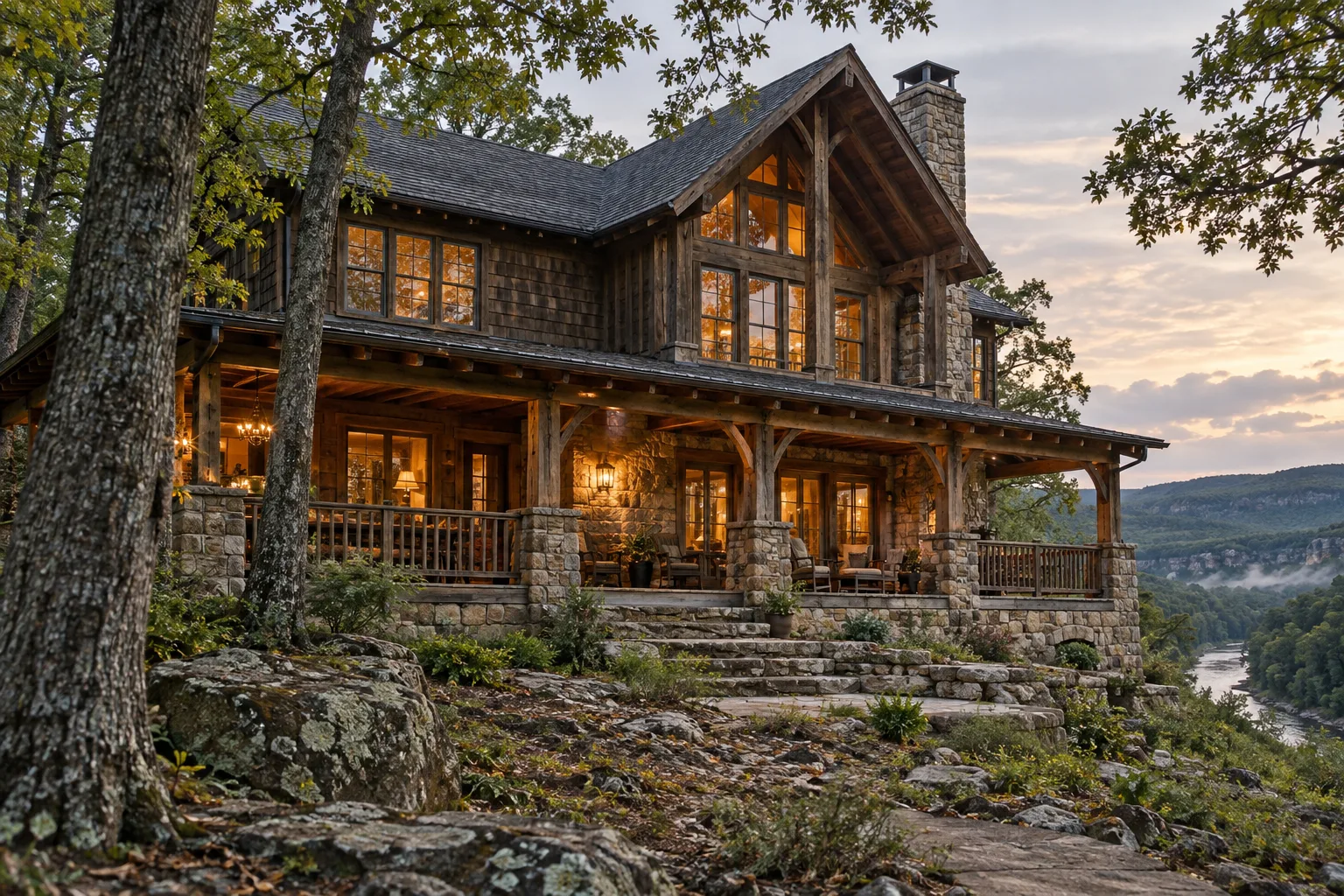 Ridge House cabin among the trees