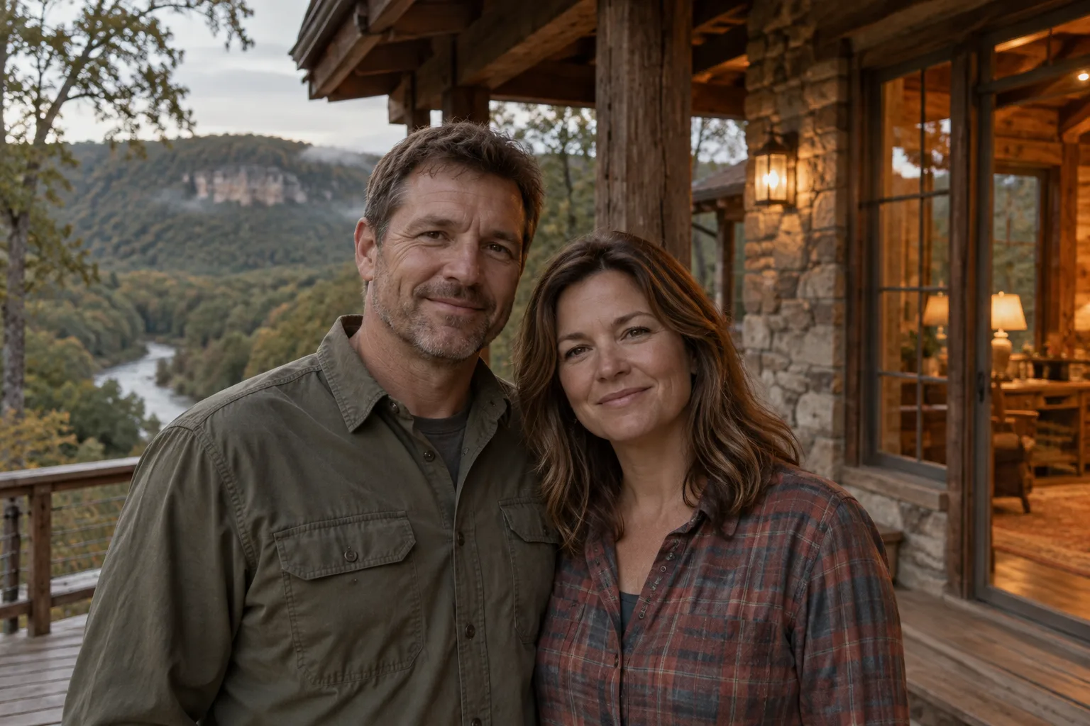 Matt and Leah Crane on a timber porch