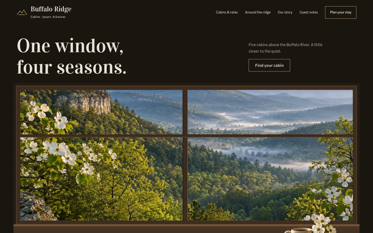 Buffalo Ridge Cabins website preview