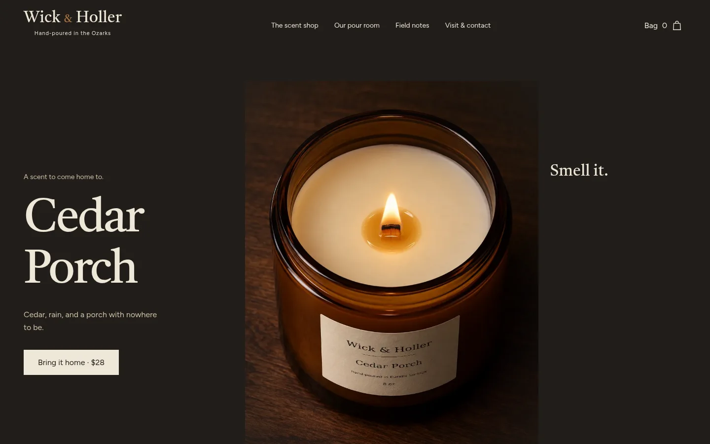 Wick & Holler website preview