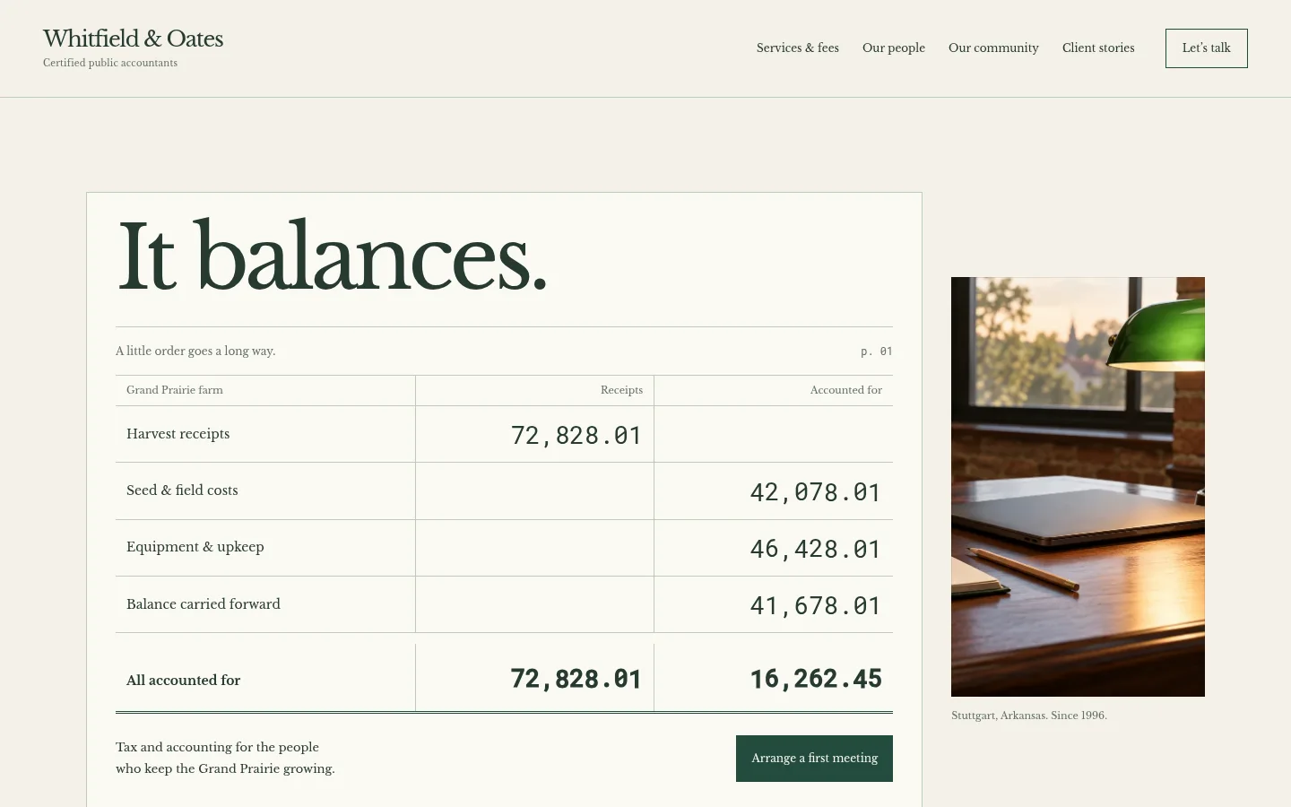Whitfield & Oates, CPAs website preview