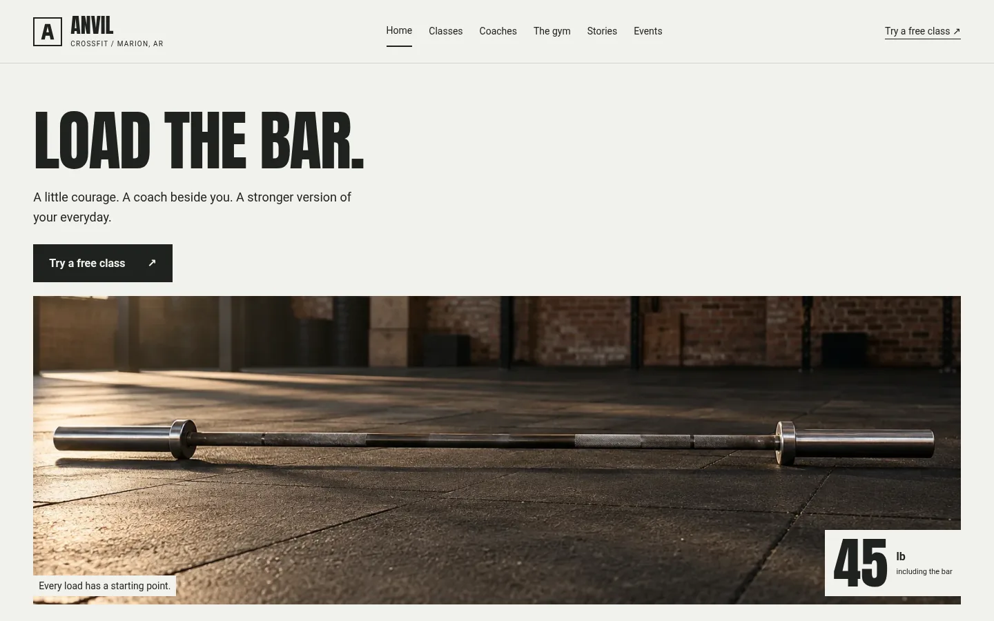 Anvil CrossFit website preview