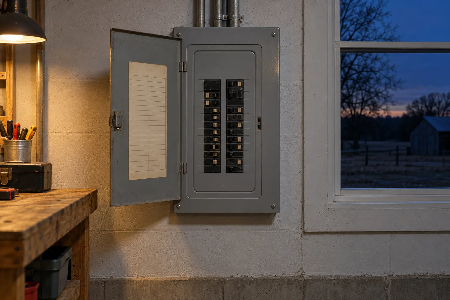 Older covered panel before replacement