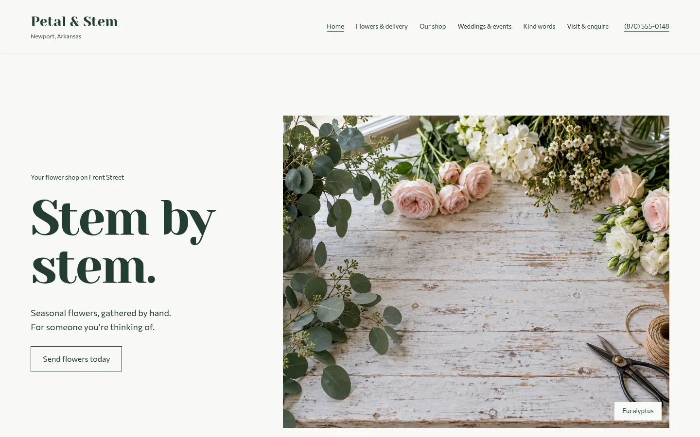 Petal & Stem website preview