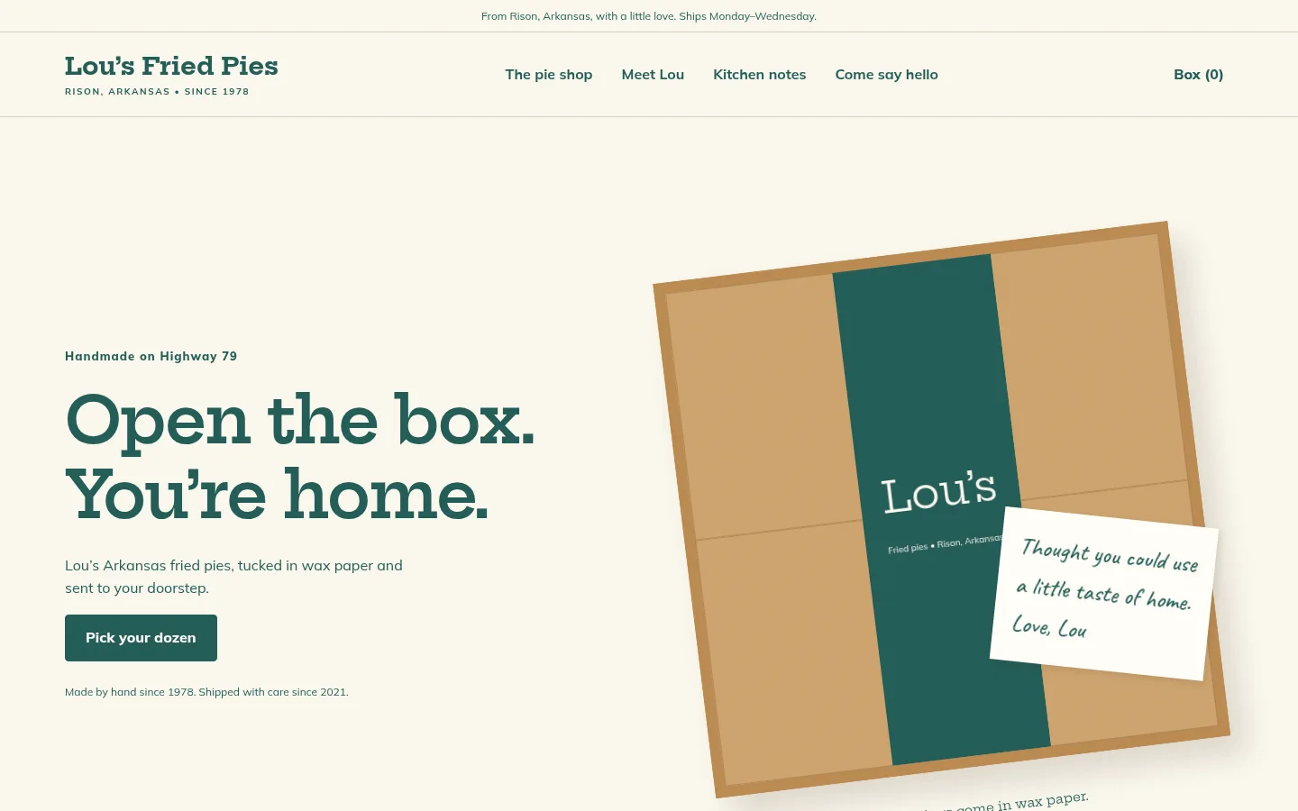 Lou’s Fried Pies website preview