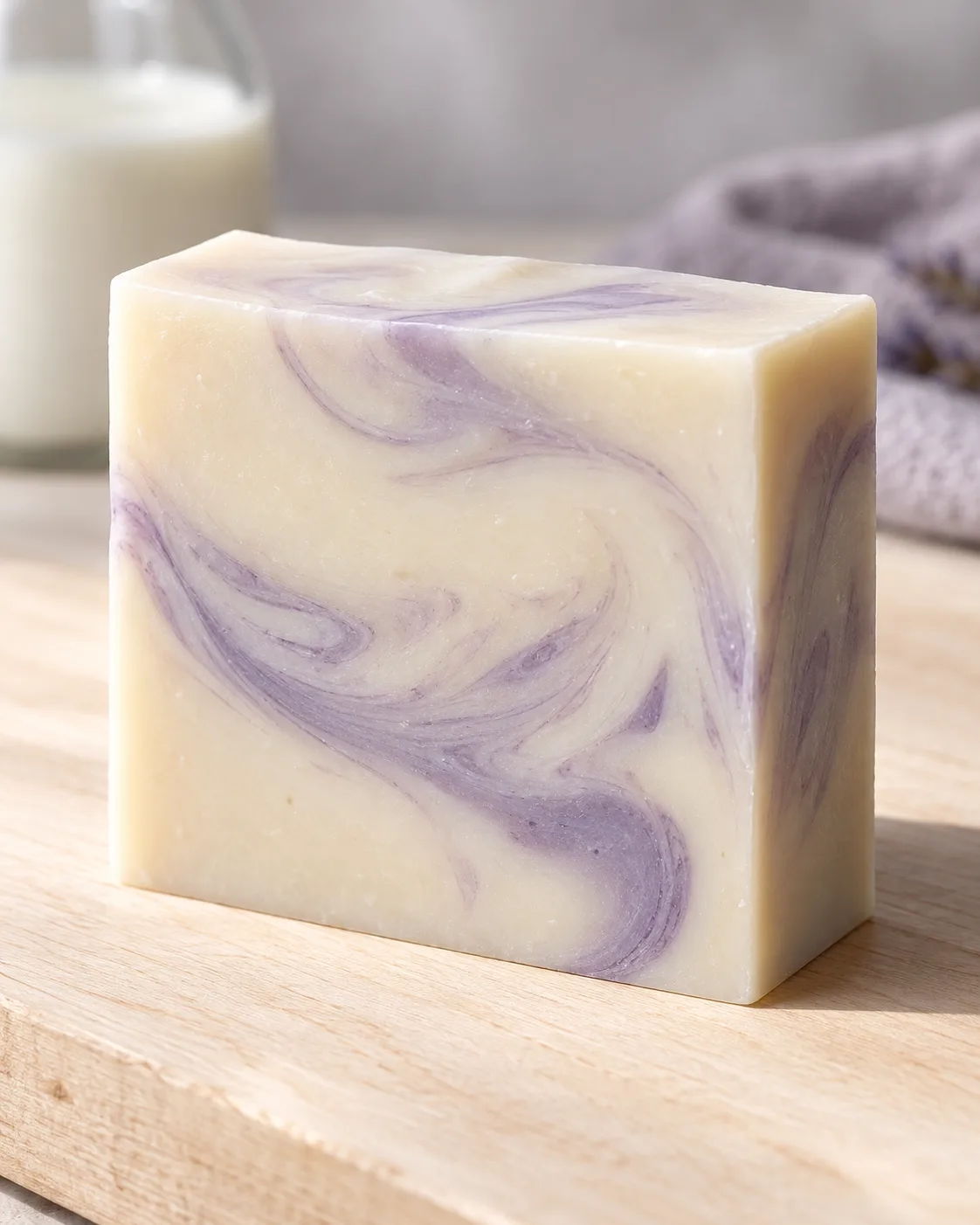 Soft lavender swirl in a cut bar