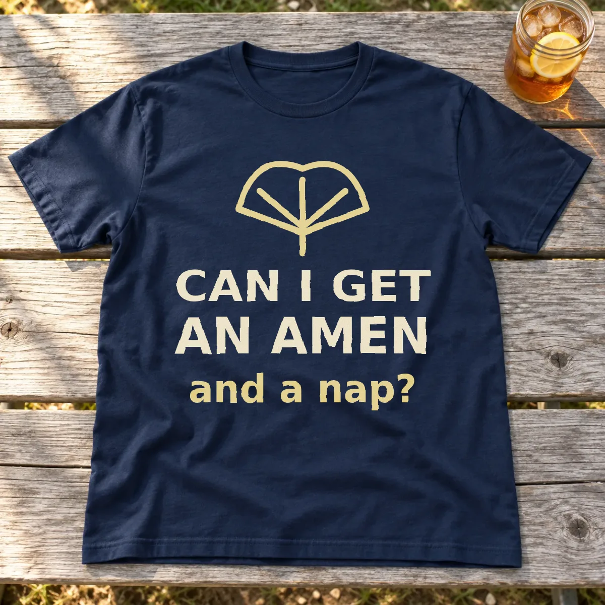 Can I get an amen and a nap? on a picnic table