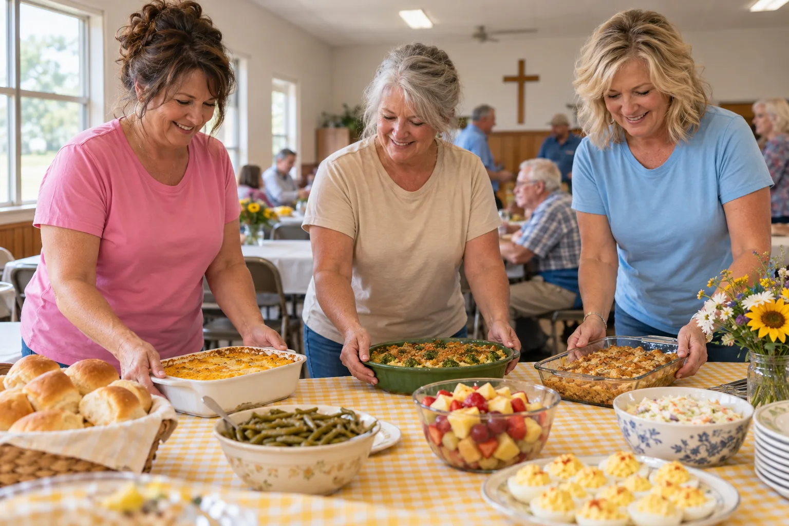 A little fellowship, a second plate, and a very comfortable shirt.