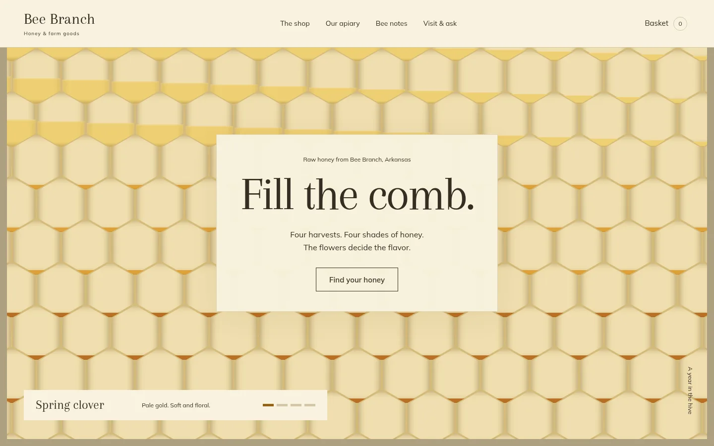 Bee Branch Honey website preview