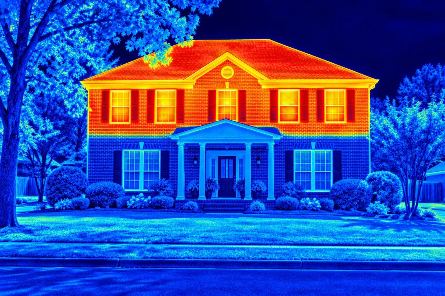 Thermal illustration: hot upstairs and cooler downstairs