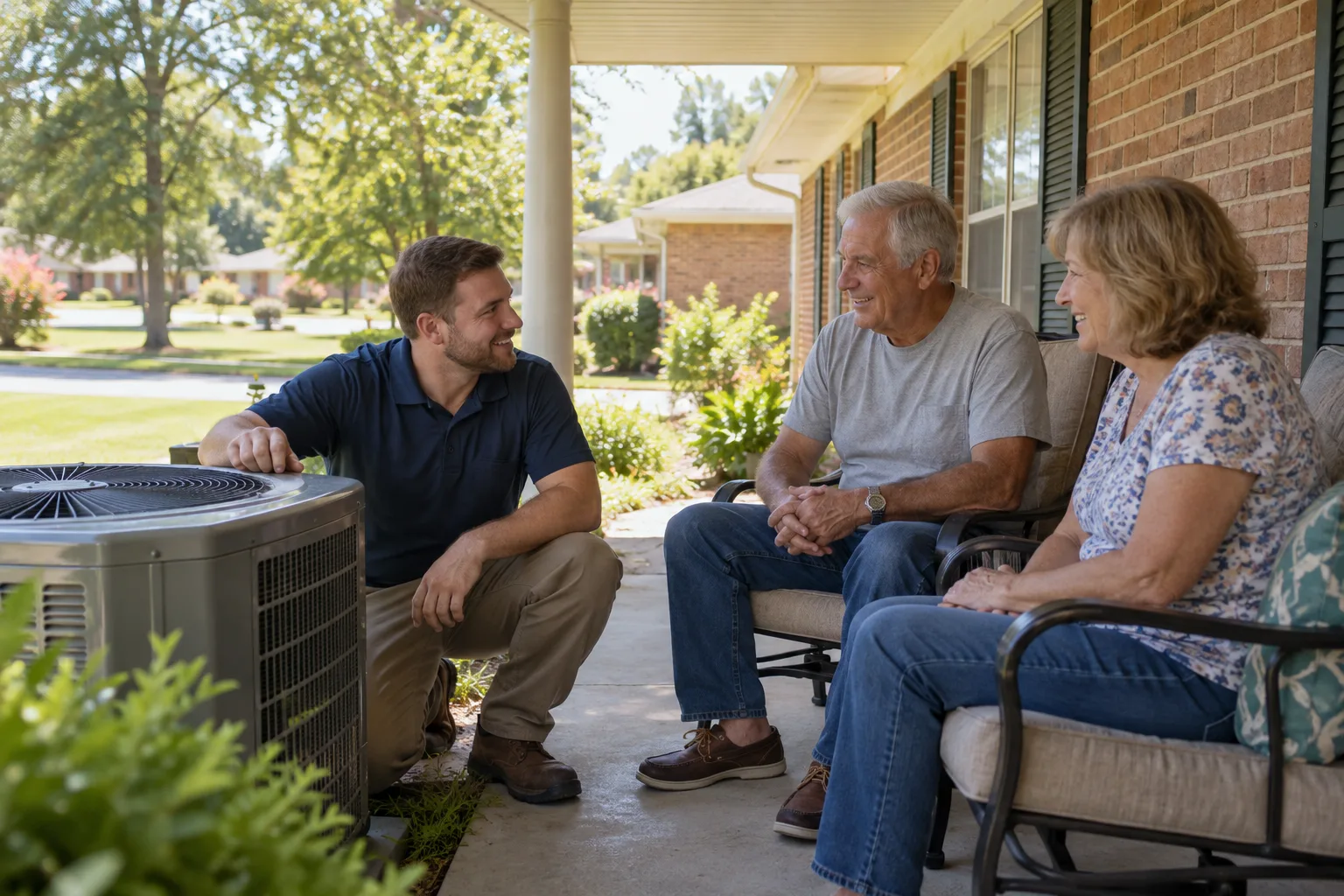 A comfortable shaded porch