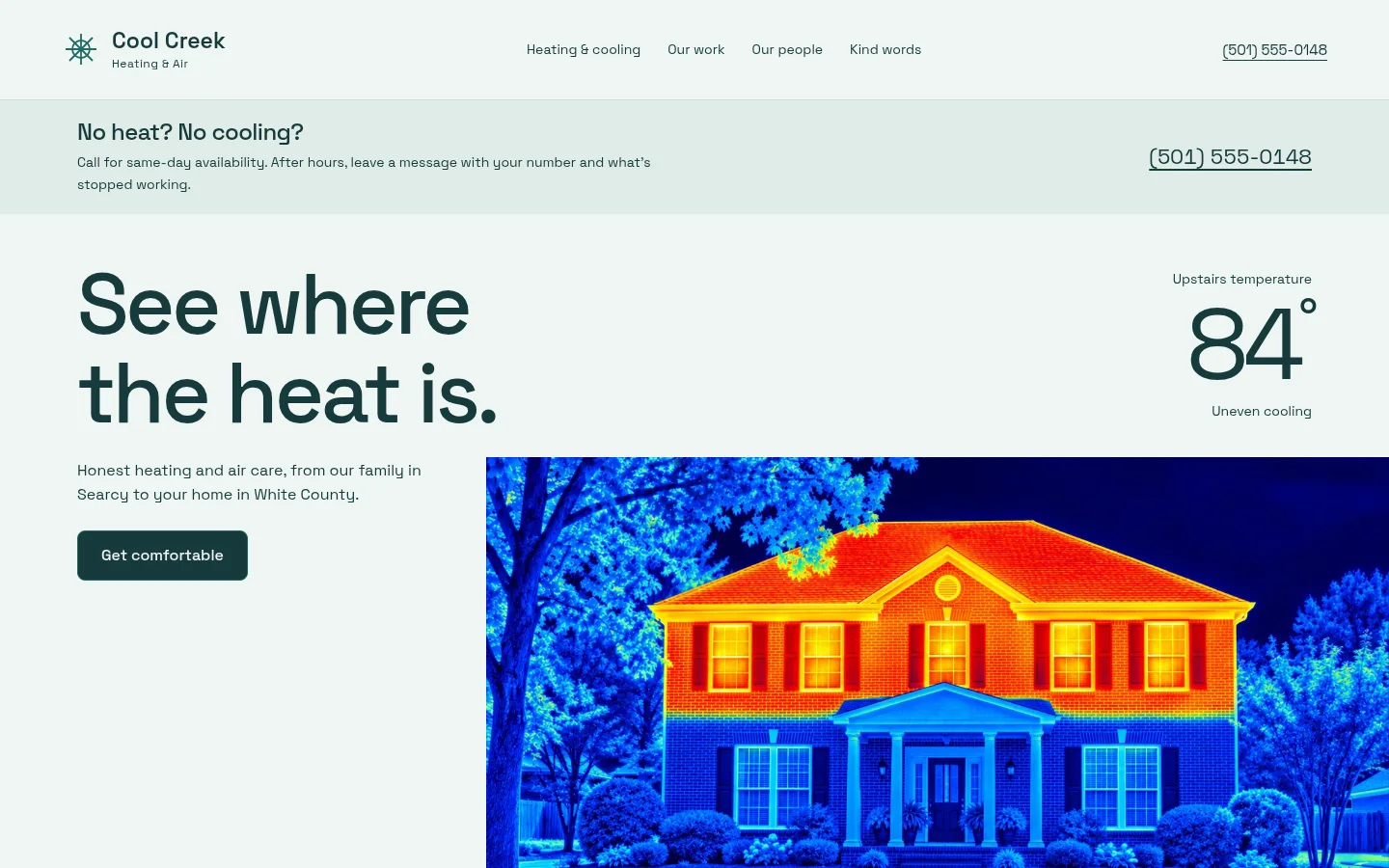 Cool Creek Heating & Air website preview