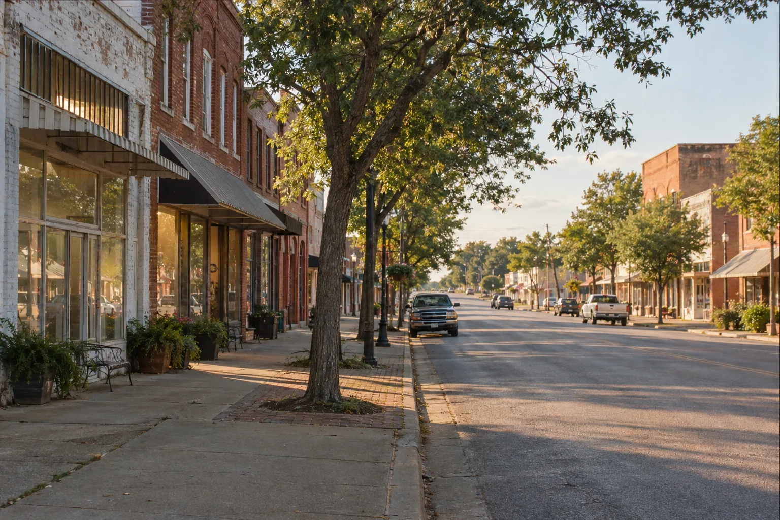 Harrisburg-style Main Street on a quiet afternoon.