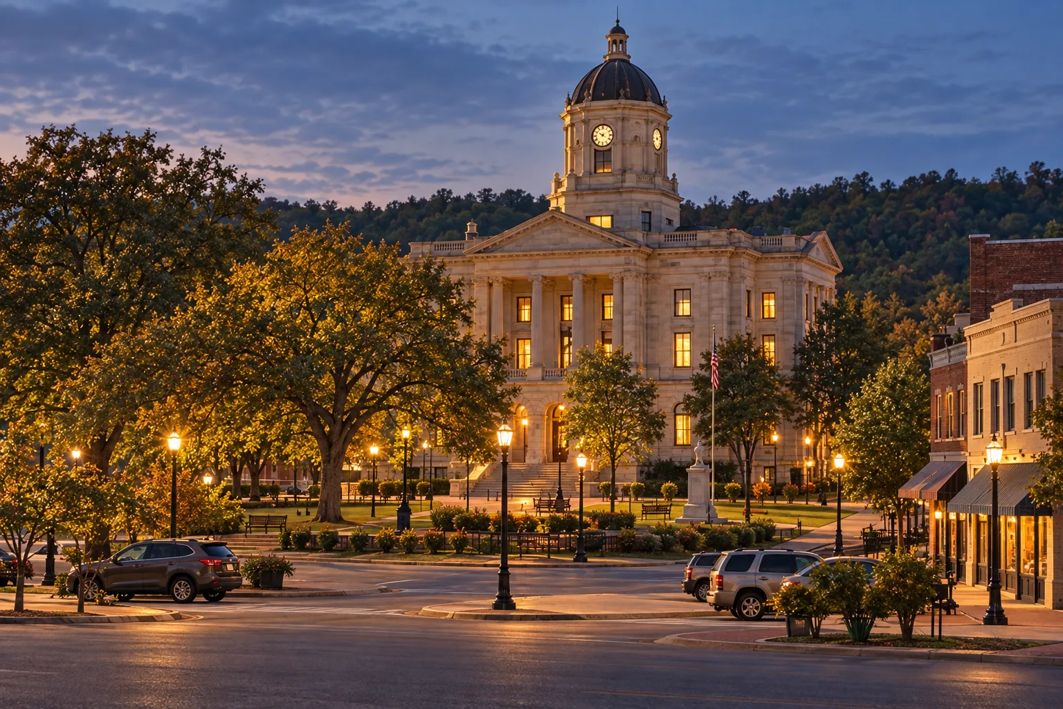 The square at the end of the day.