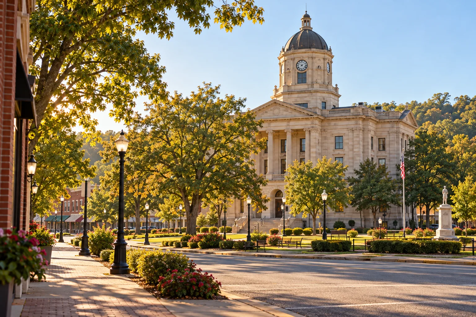 A short walk to the courthouse.