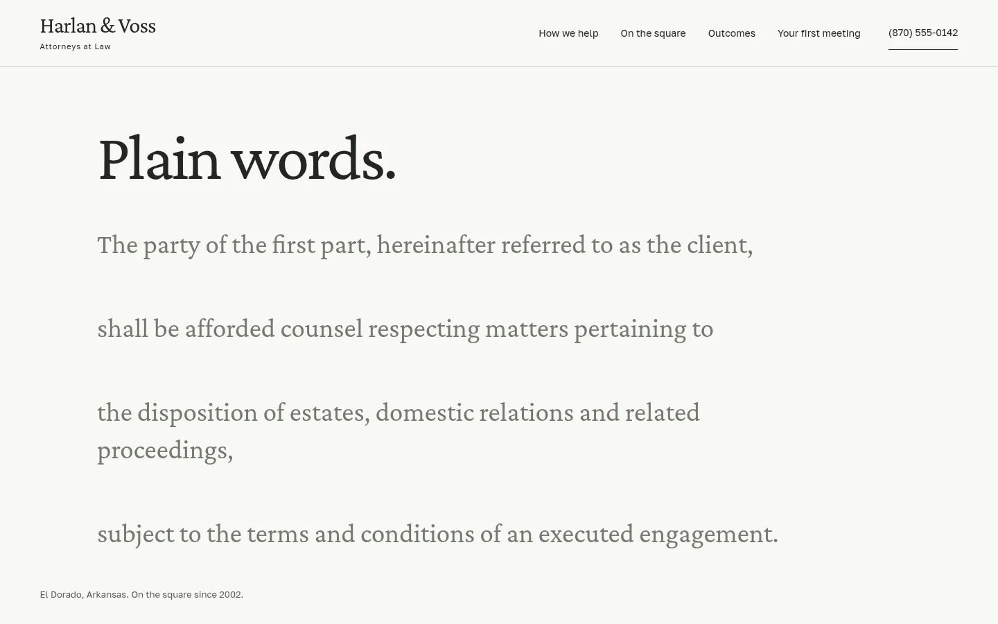 Harlan & Voss website preview