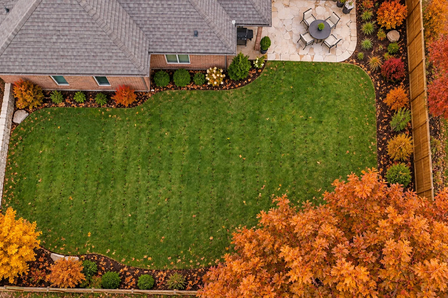 The same backyard in fall
