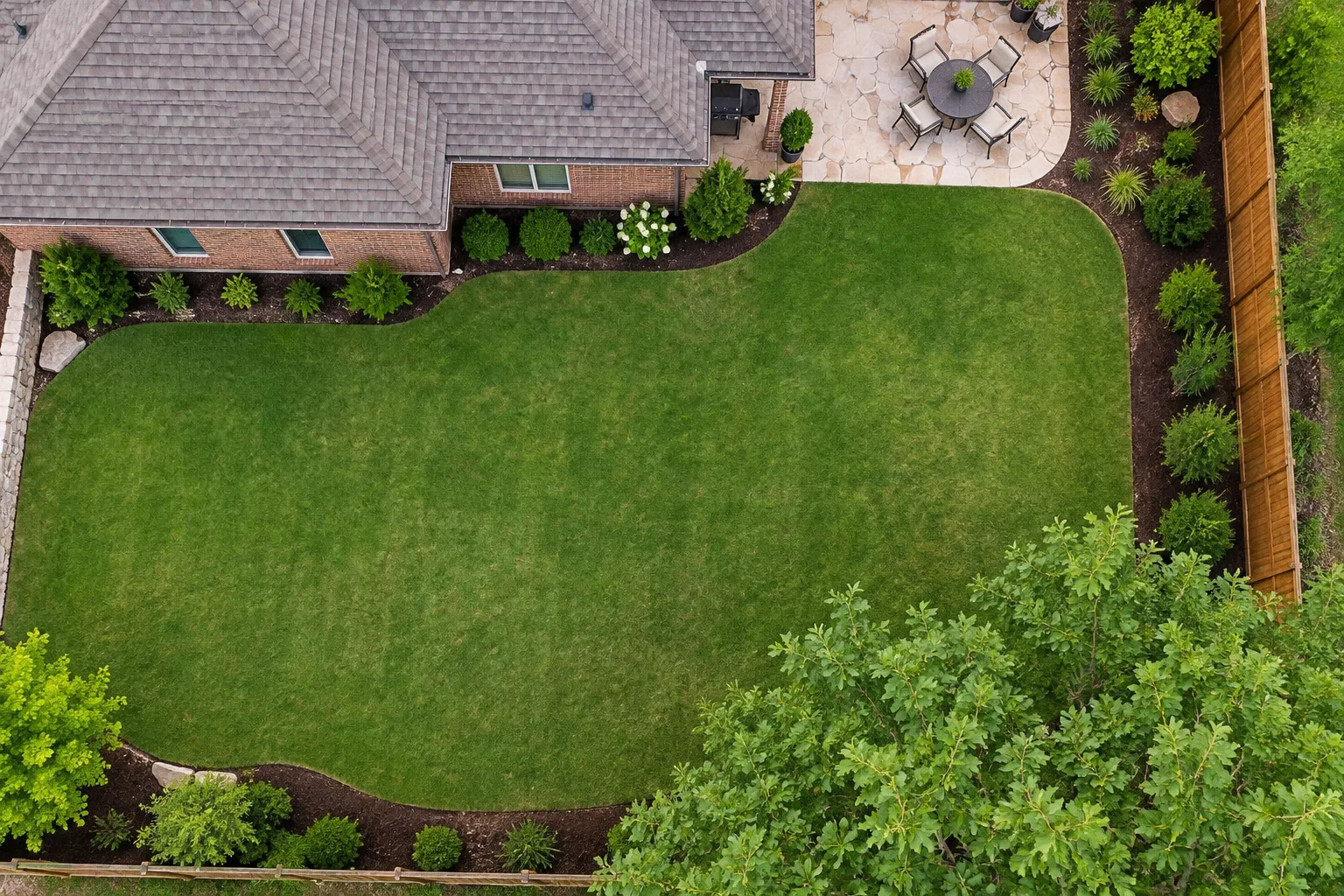 An early spring lawn at the same Bentonville home