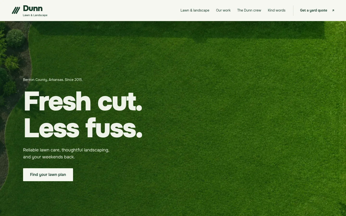 Dunn Lawn & Landscape website preview