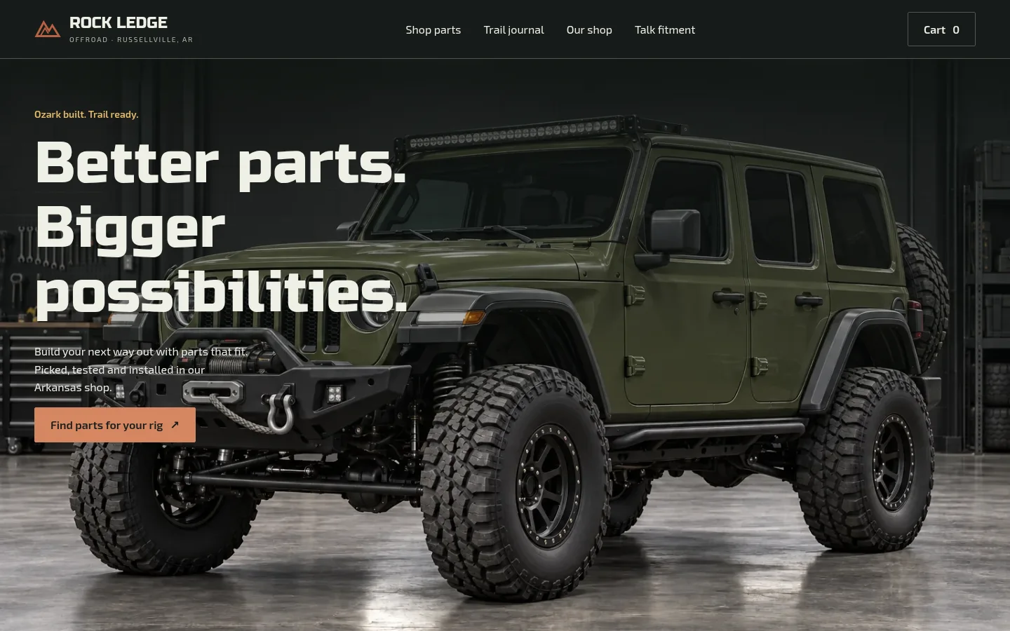 Rock Ledge Offroad website preview