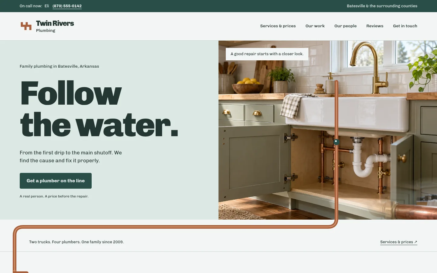 Twin Rivers Plumbing website preview