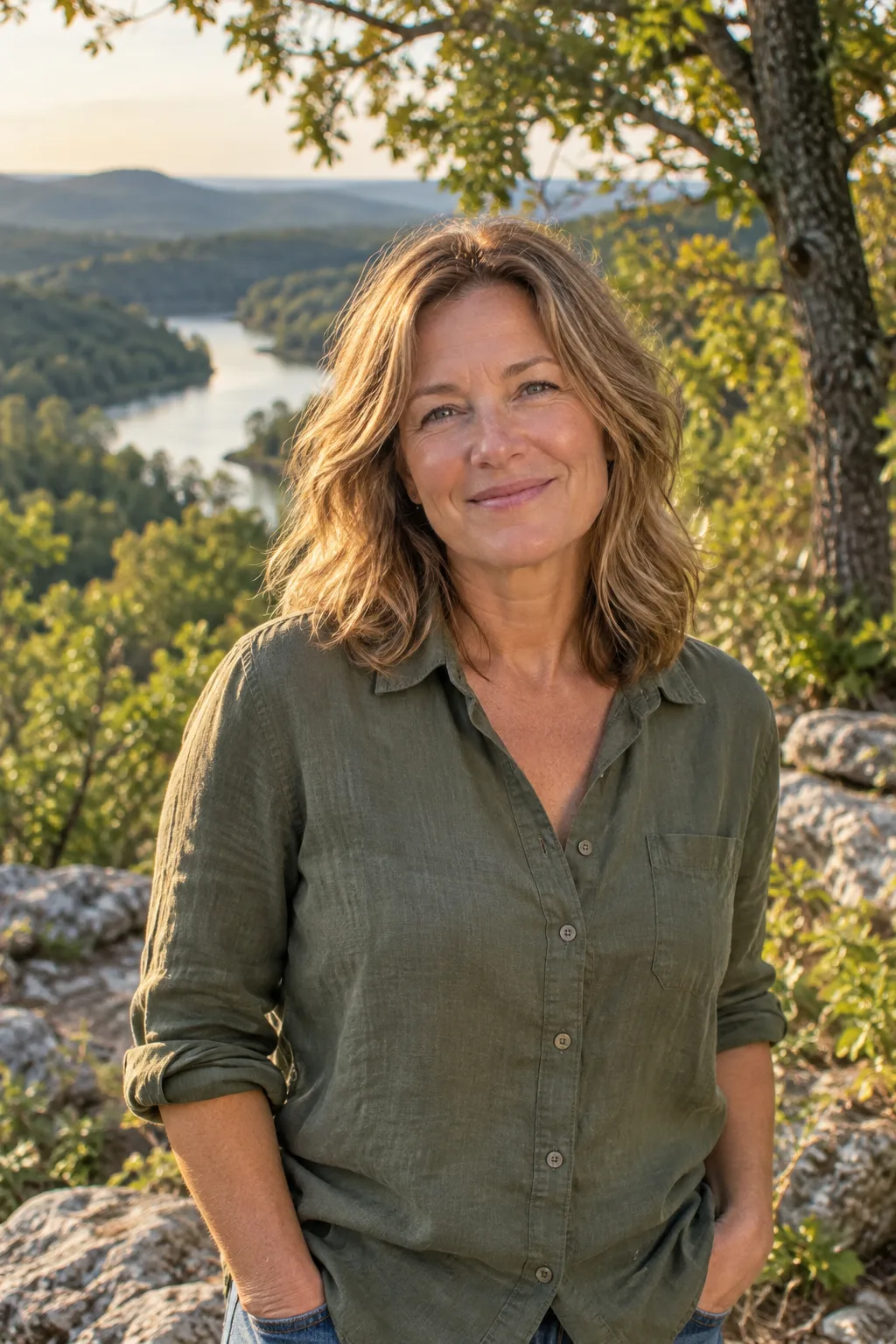 Dana Whitlock outdoors in soft Ozark afternoon light