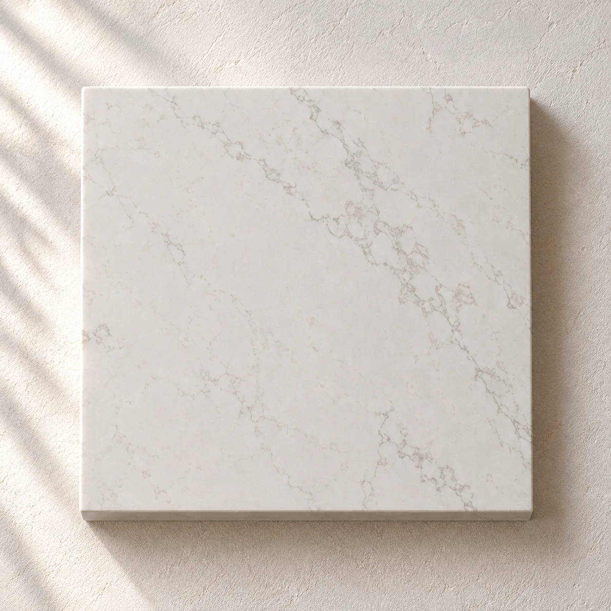 Countertop sample in soft window daylight.