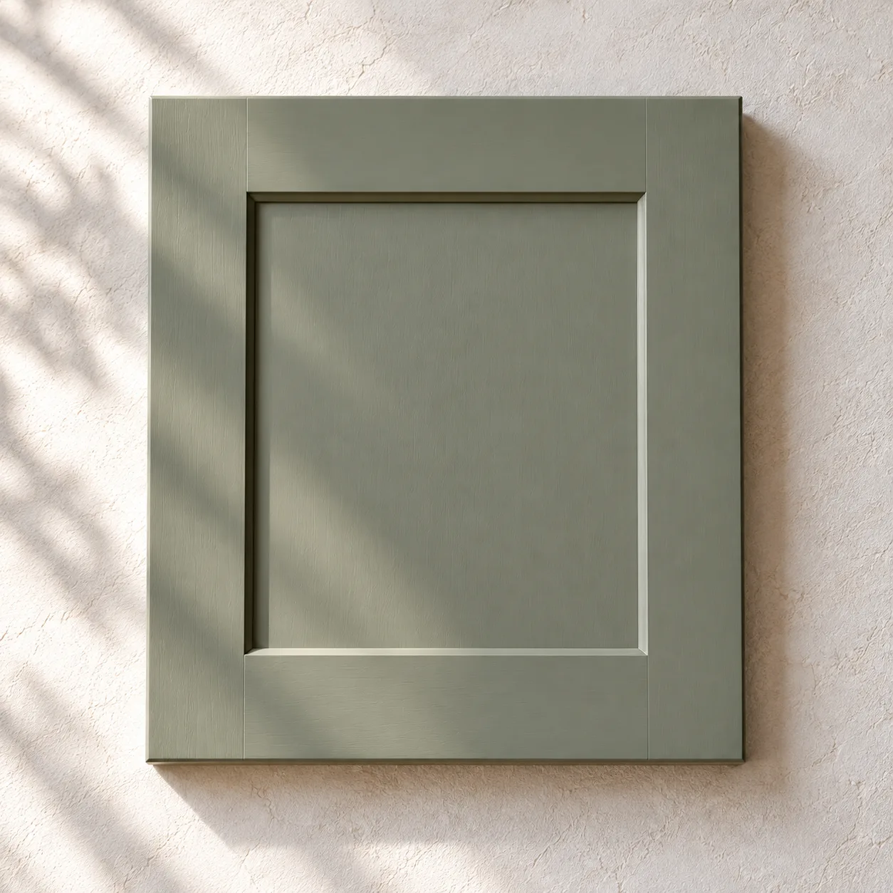 Cabinet color sample in soft window daylight.