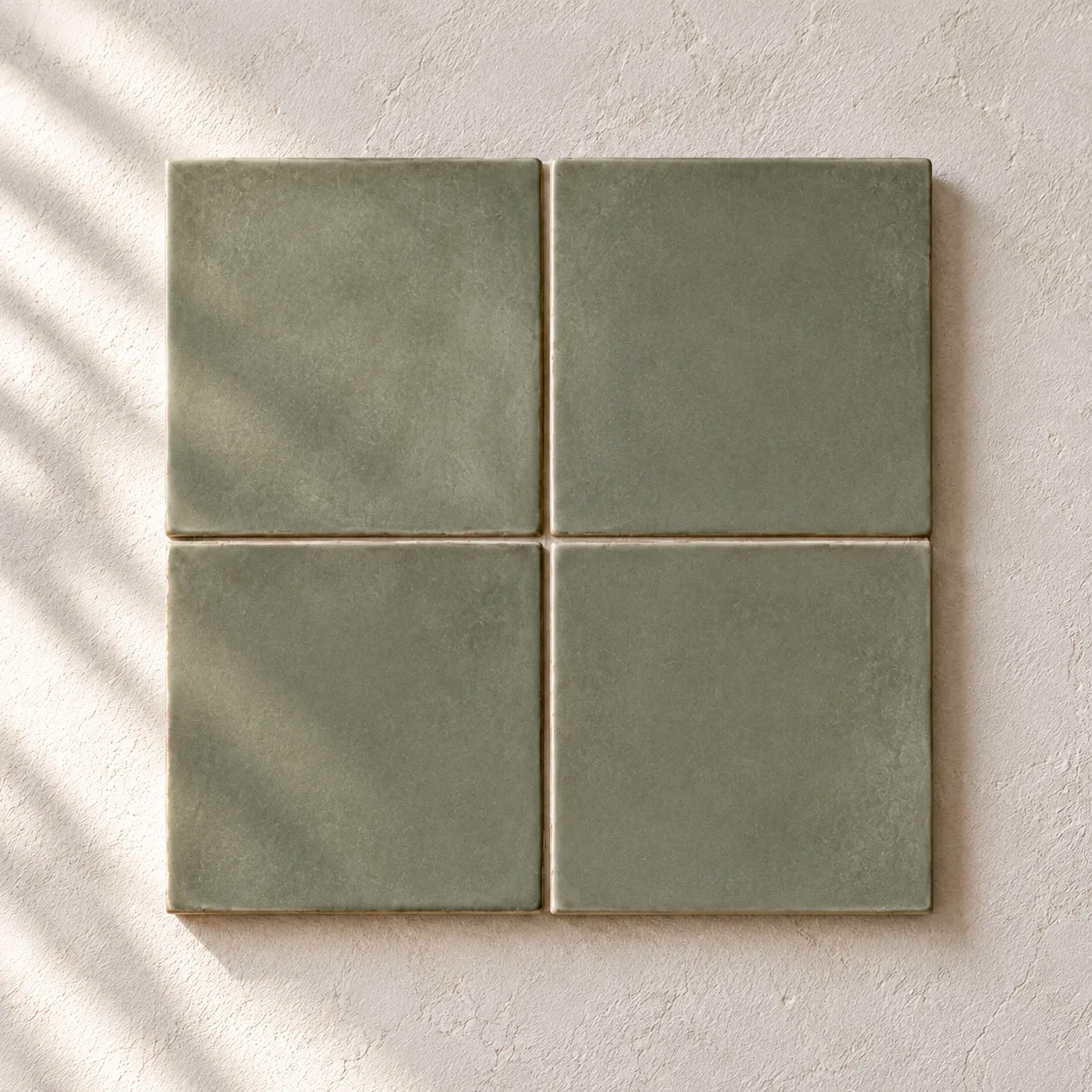 Backsplash sample in soft window daylight.