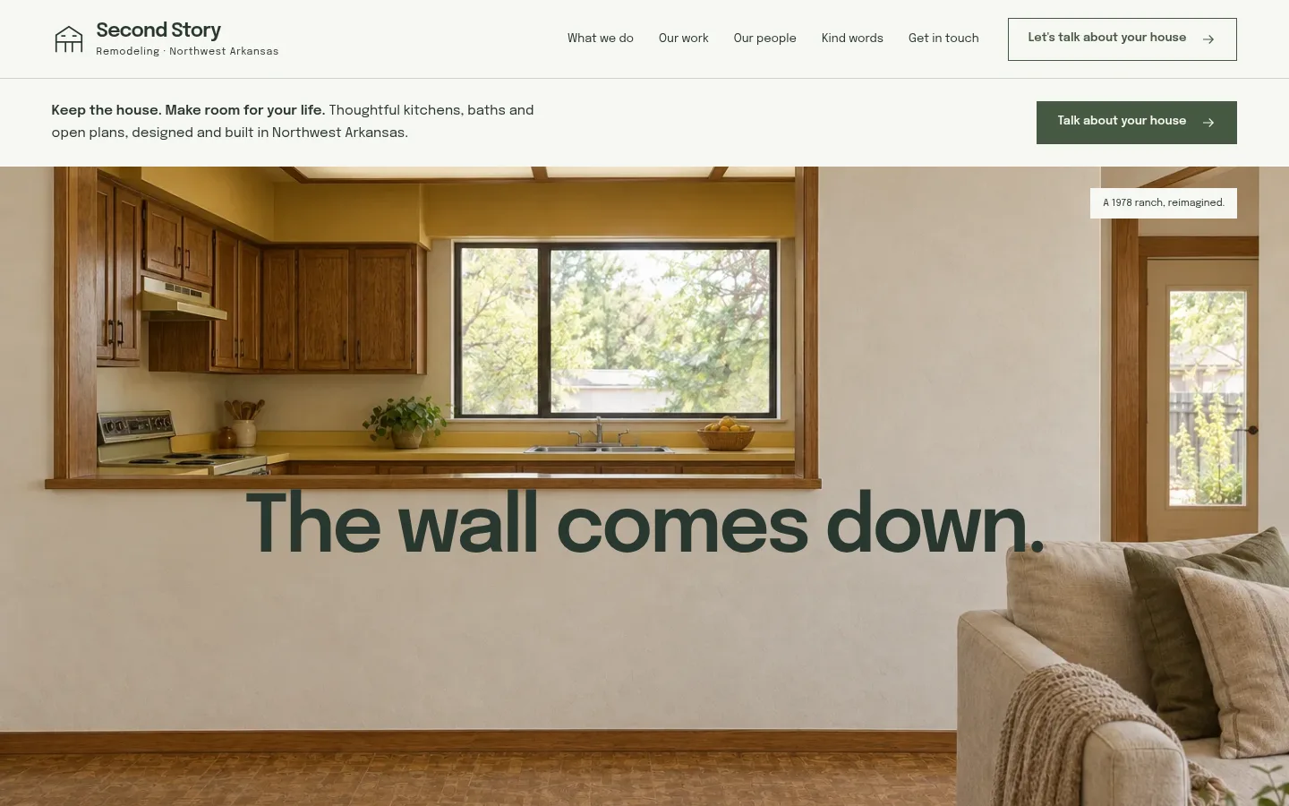 Second Story Remodeling website preview