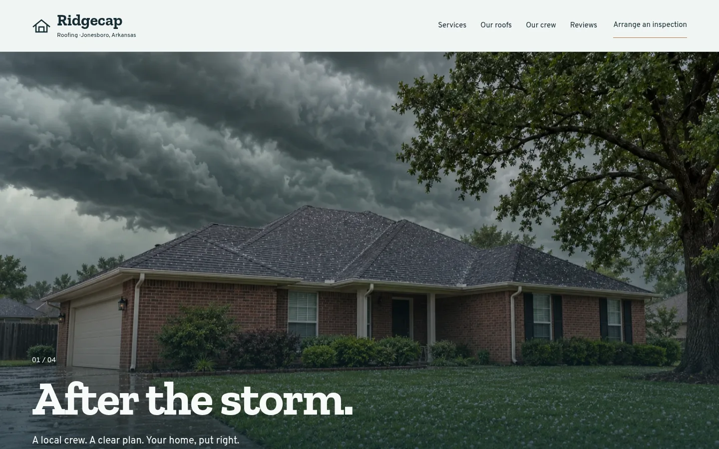 Ridgecap Roofing website preview
