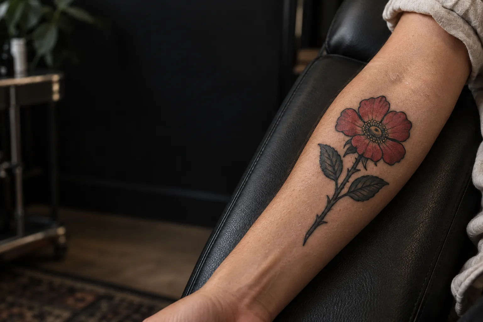 Day 3: rose tattoo healing stage