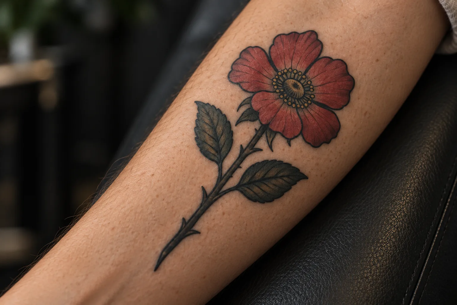 Month 1: rose tattoo healing stage