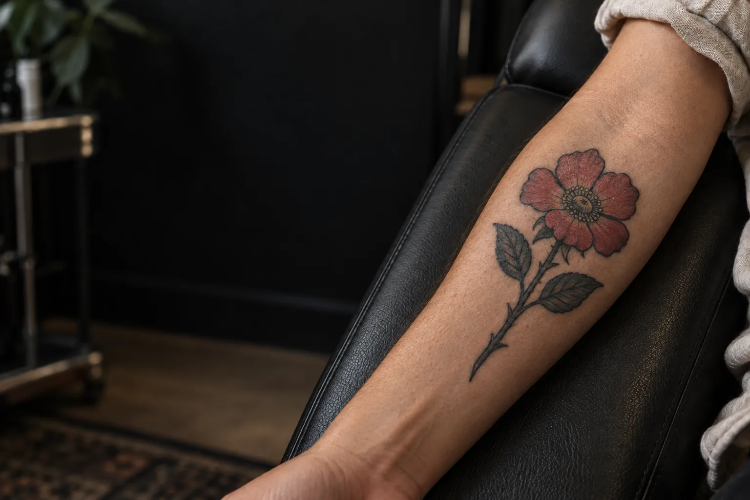 Week 2: rose tattoo healing stage