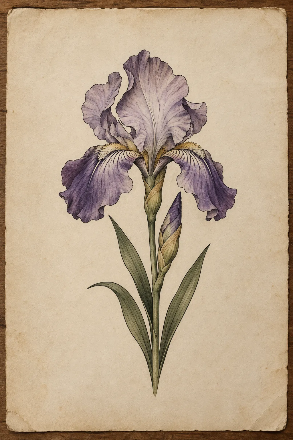 Garden iris original flash drawing