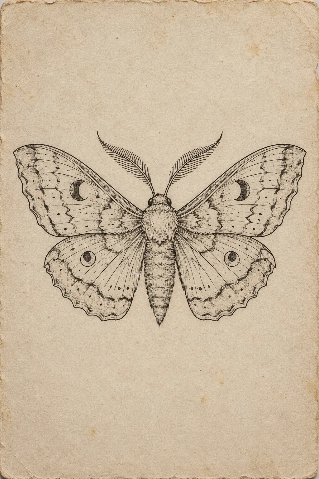 Night moth original flash drawing